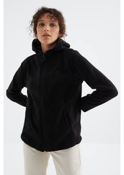 Rahat Form Kapüşonlu 2li Paket Siyah-Koyu Bej Kadın Polar Sweatshirt - 97233 modelleri