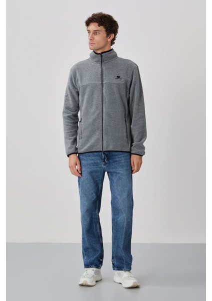 Standart Kalıp Dik Yaka 2li Paket Lacivert-Gri Melanj Erkek Polar Sweatshirt - 87992 fiyatları