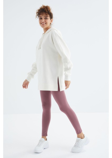 Oversize Kapüşonlu 2li Paket Ekru-Yaban Gülü Kadın Tunik Sweatshirt - 97242 indirimleri