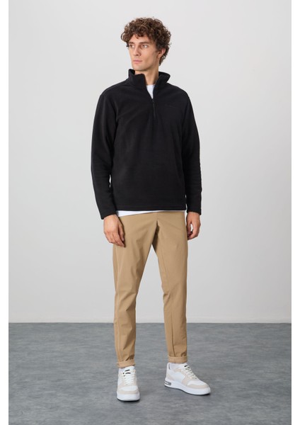 Standart Kalıp Dik Yaka 2li Paket Siyah-Çağla Erkek Polar Sweatshirt - 88310 fiyatları