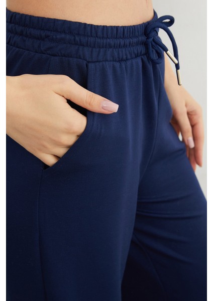 Beli Bağlamalı Cepli Modal Eşofman Altı