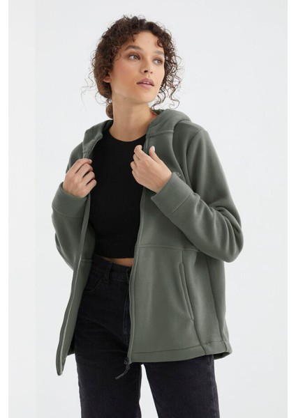 Rahat Form Kapüşonlu 2li Paket Siyah-Çağla Kadın Polar Sweatshirt - 97233 fiyatları