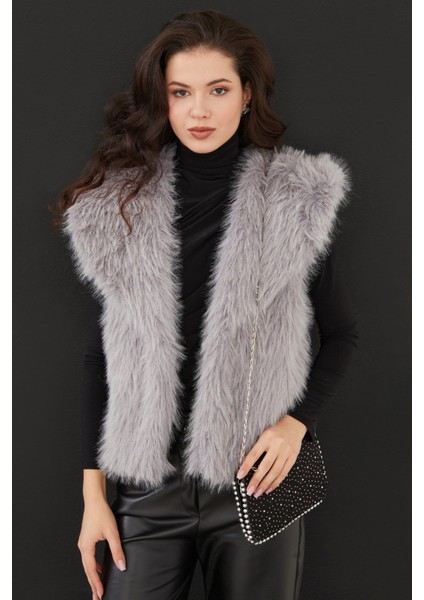 Astarlı Şal Yaka Suni Kürk Yelek fiyatları