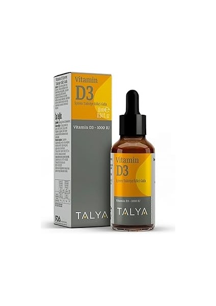 Talya Vitamin D3 Içeren Takviye Edici Gıda Damla, 1000 Iu, 10 ml