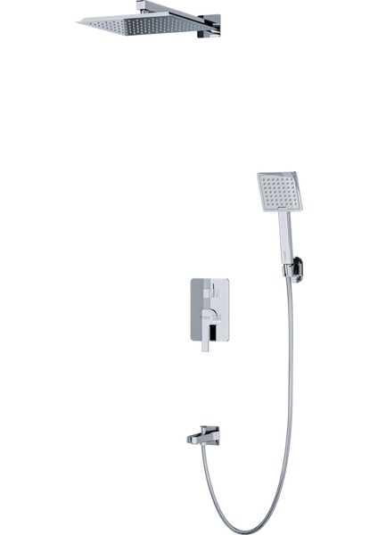 Kare Ankastre Sistem 2 Yönlü Krom