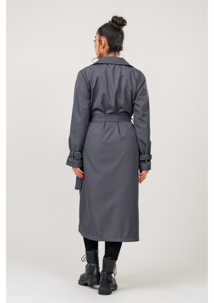 Kadın Kemerli Astarlı 120 cm Bundit Uzun Trençkot modelleri