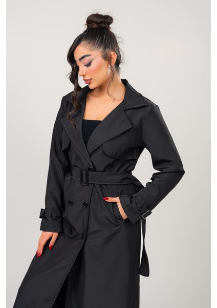 Kadın Kemerli Astarlı 120 cm Bundit Uzun Trençkot fiyatları