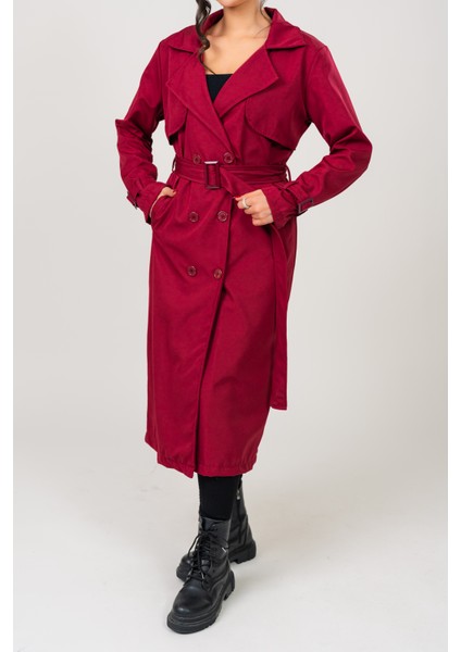 Kadın Kemerli Astarlı 120 cm Bundit Uzun Trençkot fiyatları