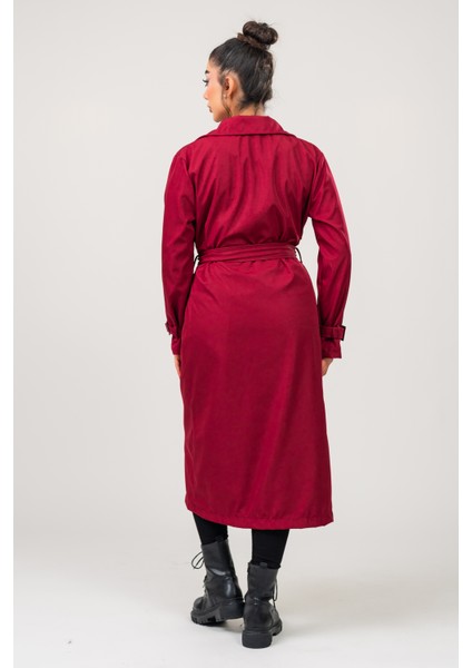 Kadın Kemerli Astarlı 120 cm Bundit Uzun Trençkot modelleri
