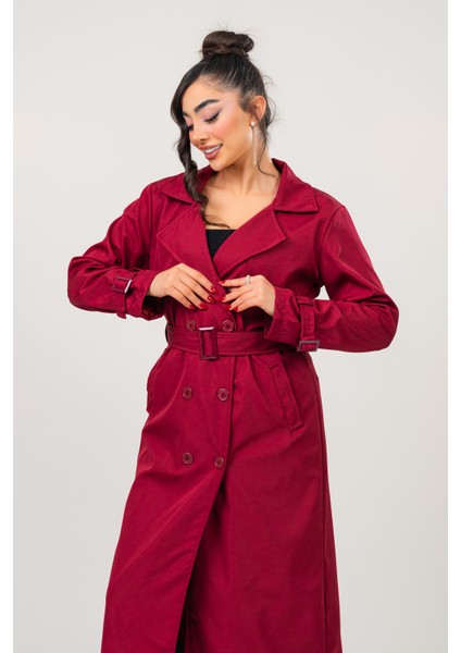 Kadın Kemerli Astarlı 120 cm Bundit Uzun Trençkot fırsatları