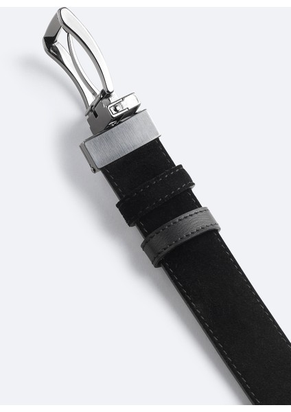 Erkek Siyah Çift Taraflı Deri Kemer B009303