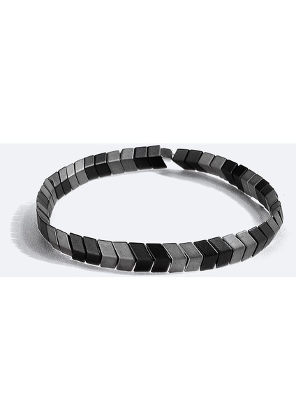 Erkek Antrasit Taşlı Bileklik B009615