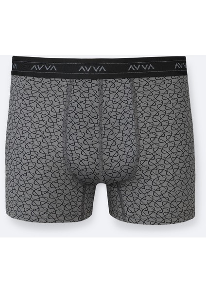 Erkek Antrasit Desenli Pamuklu Tekli Boxer A52Y9500