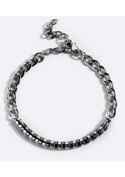 Erkek Gümüş Rengi Taşlı Bileklik B009611 fiyatları