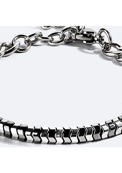 Erkek Gümüş Rengi Taşlı Bileklik B009611 modelleri