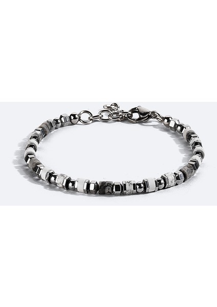 Erkek Gri Taşlı Bileklik B009613