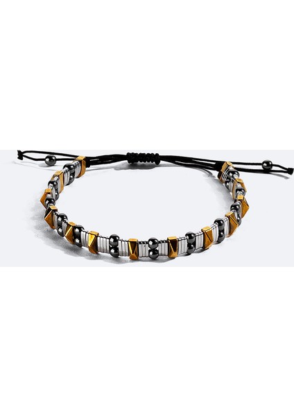 Erkek Gümüş Rengi Taşlı Bileklik B009610