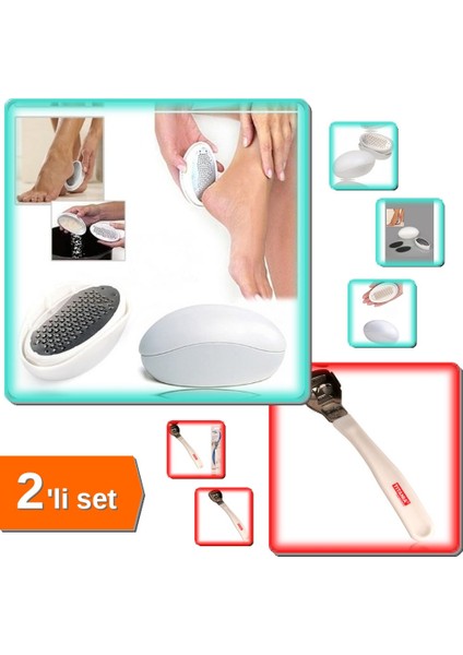 Ayak Topuk Törpüsü + Topuk Nasır Jileti Raspa - 2li Set K6R7L4