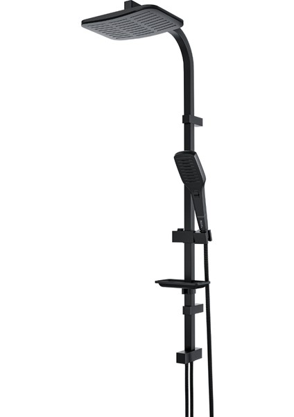 Galia Full Siyah Tepe Başlıklı Duş Seti