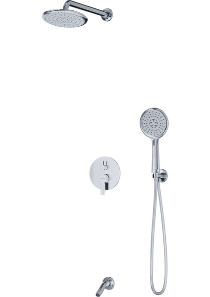 Oval Ankastre Sistem 3 Yönlü Krom