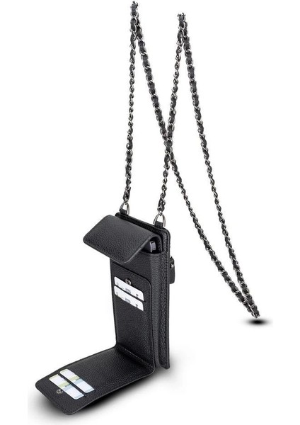 Avjin 6.9 Inch Uyumlu Deri Kılıf Cüzdan Askılı Erc1 Siyah indirimleri