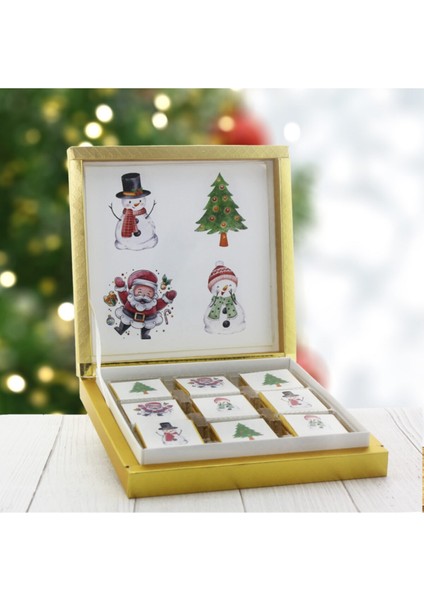 27 Adet Çok Renkli Yılbaşı Madlen Çikolata Seti, 4 Desenli, Lezzet Dolu Hediye