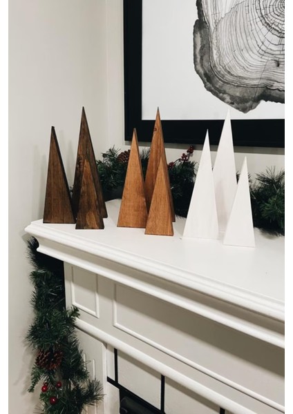 Beyaz Dağ Şekilli 3'lü Noel Süsleri, Hygge Tarzı Dekor Seti fiyatları