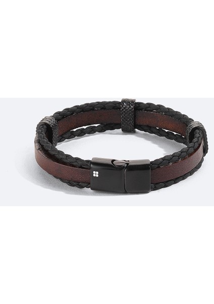 Erkek Kahve Deri Bileklik B009601
