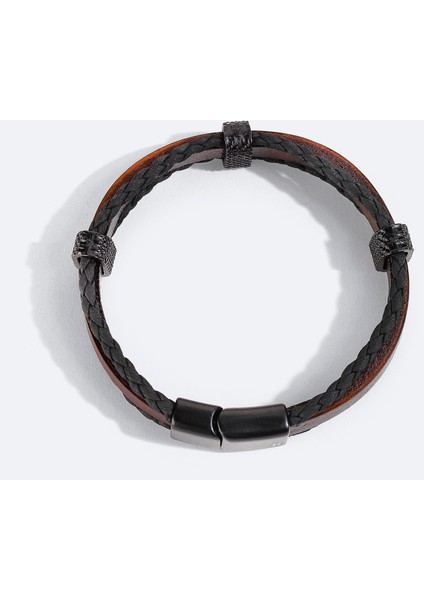 Erkek Kahve Deri Bileklik B009601 fiyatları