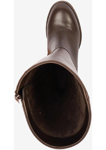 Kadın Kahverengi Hakiki Deri Topuklu Çizme 4K2UC34142