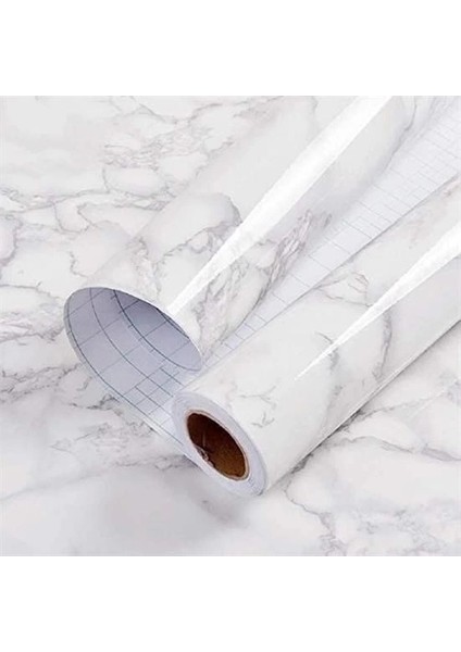 5mt x 60 cm Mermer Desenli Masa Tezgah Mutfak Su Geçirmez Yapışkanlı Folyo Sticker