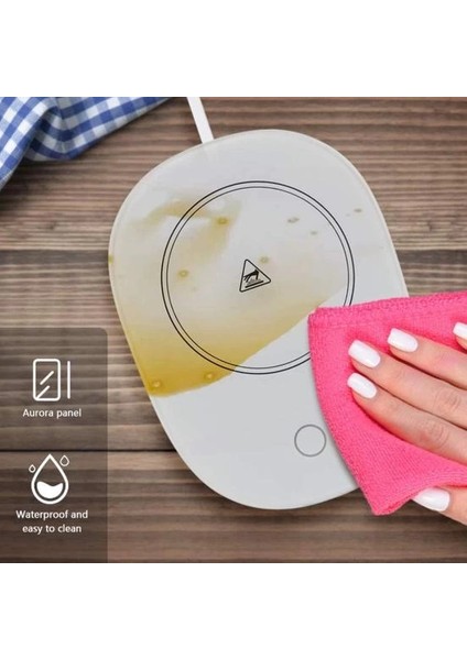 55 Derece Sabit Sıcaklıkta Seramik Metal Cam Kupa Isıtıcı