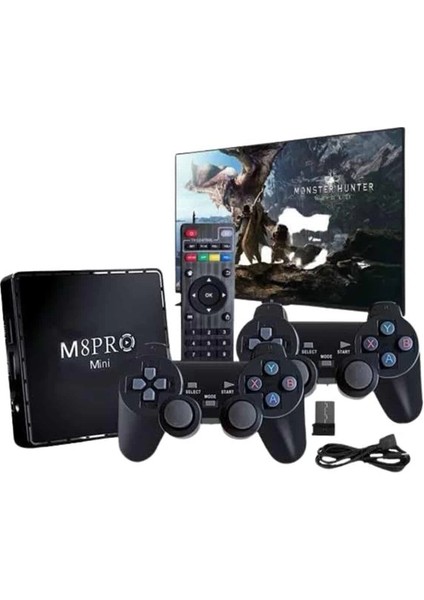 M8 Pro Mini 2.4g 10K Ultra Hd 64 GB Tv Box Android Tv Game Box 2 Adet Oyun Konsolu modelleri