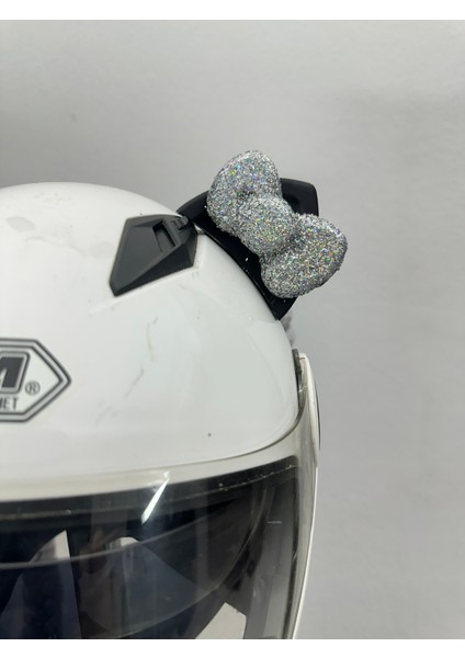 Motor & Motosiklet Gri Simli Çift Örgü Saç ve Hologram Fiyonklu Kedi Kulak Set Kask Dış Aksesuarı modelleri