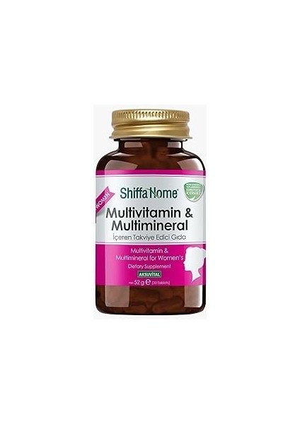Shiffa Multivitamin Kadın 1760 Mg 30 Tablet | Koenzim Q10, Lutein, Resveratrol, Kollajen ve Vi