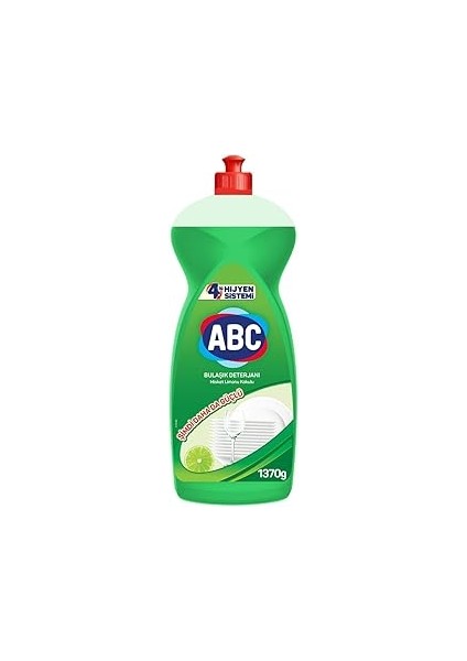 Abc Deterjan 4'lü Hijyen Sistemi Misket Limon Kokulu Bulaşık Deterjanı (1 x 1370 G)