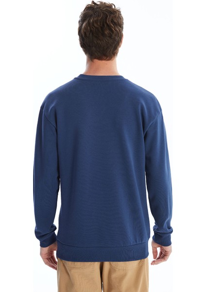 Yeni Sezon Bisiklet Yaka Baskılı Erkek Kalın Sweatshirt fırsatları