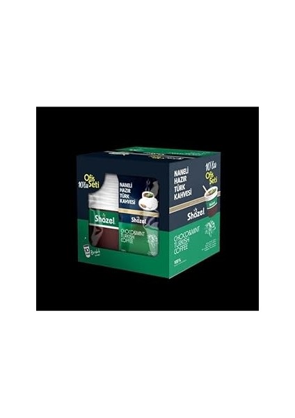 Shazel Naneli Hazır Türk Kahvesi - Ofis Seti 10'lu Kutu