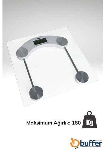 Dijital Kare Cam Baskül Darbelere Karşı Dayanıklı Terazi Yüksek Hassasiyetli Tartı Tf 1052