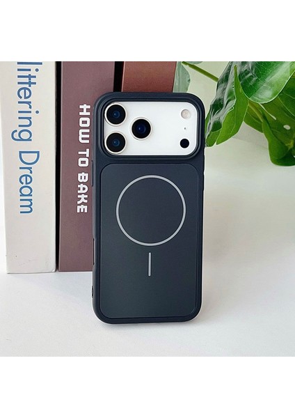 Apple iPhone 17 Pro Max Uyumlu Kılıf Zebana Elista M-Safe Silikon Kılıf Siyah