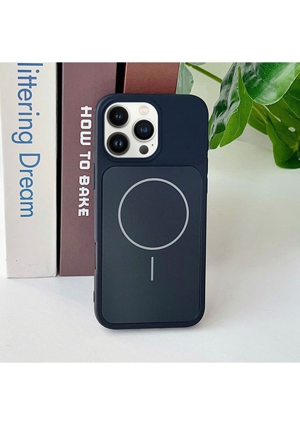 Apple iPhone 16 Pro Uyumlu Kılıf Zebana Elista M-Safe Silikon Kılıf Siyah