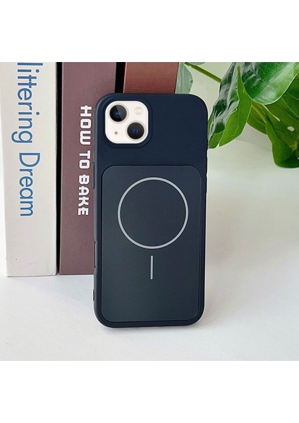 Apple iPhone 14 Uyumlu Kılıf Zebana Elista M-Safe Silikon Kılıf Siyah