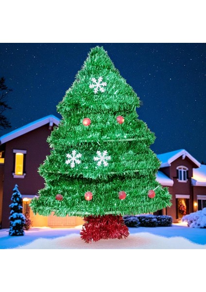 Parlak Yeşil Yılbaşı Çam Ağacı Vitrin Dekoru 36X26 cm fırsatları