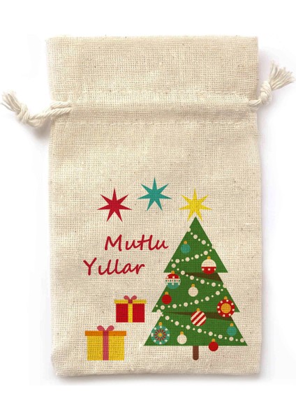 10 Adet Yılbaşı Ağacı ve Lavanta Kesesi Seti, Bej Renkli, Şık ve Hediye Seçeneği