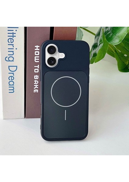 Apple iPhone 16 Uyumlu Kılıf Zebana Elista M-Safe Silikon Kılıf Siyah