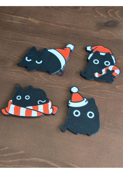 Siyah Kedi Yeniyıl Magneti, Şık ve Sevimli Ev Dekoru Seçeneği