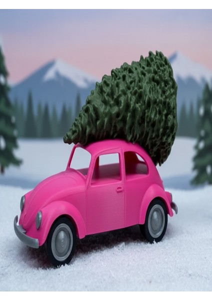 Mini 3D Vosvos ve Yılbaşı Ağacı Dekoratif Figür 11 cm Renk Seçenekleri