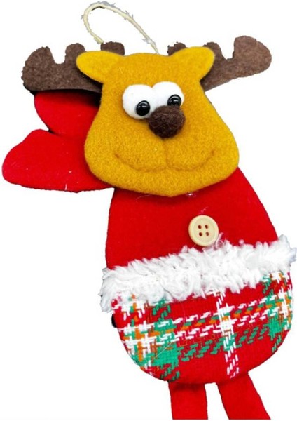 Renkli Yılbaşı Kabartma Figür Geyik Zilli 30 Cm, Dekoratif Süs fiyatları