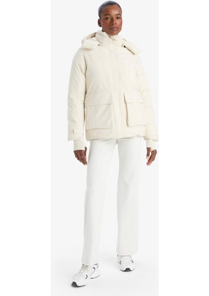 Su İtici Regular Fit Kapüşonlu Fermuarlı Cepli Kışlık Mont C6032AX25WN fiyatları