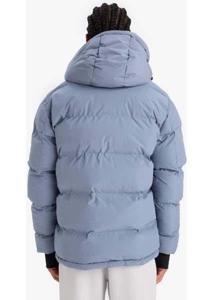 Su İtici Regular Fit Kapüşonlu Rüzgar Geçirmez Şişme Mont E9485AX25WN